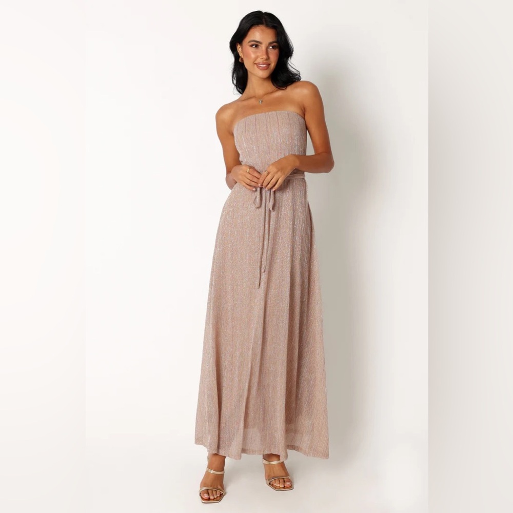 Petal and Pup strapless rose gold maxi dress size M NWT